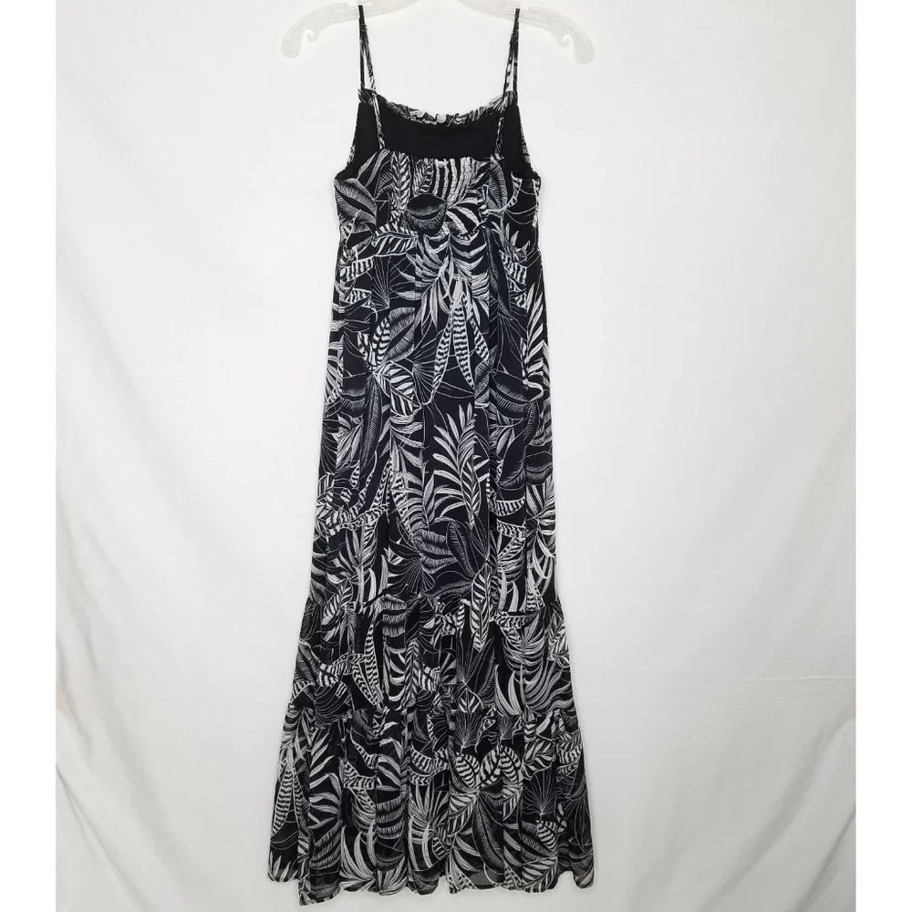 Banana Republic NEW Tropical‎ Maxi Dress Black XS